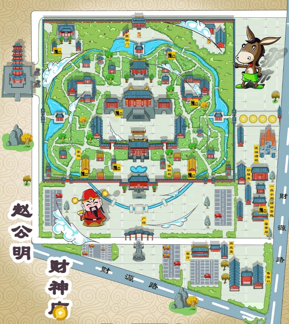 巫溪寺庙类手绘地图